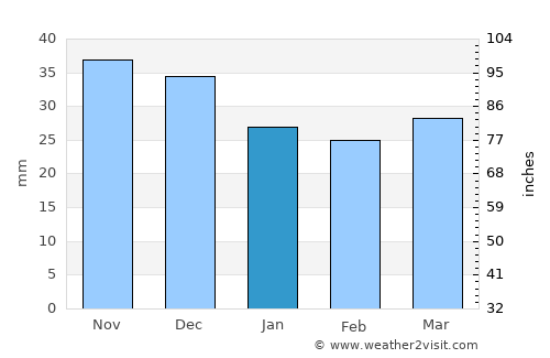Lubin average rain in January