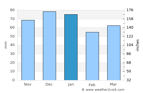 Ludlow average rain in January