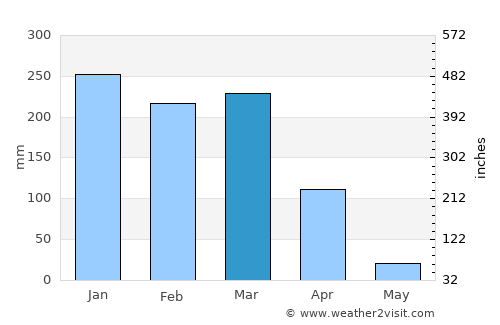 Luziânia average rain in March