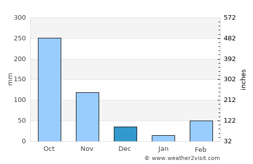 Macenta average rain in December