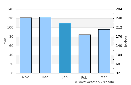 Machias average rain in January