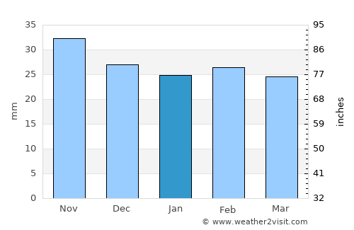 Mădârjac average rain in January