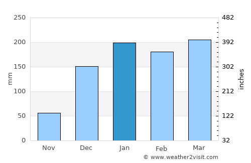 Madimba average rain in January