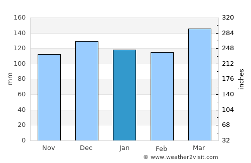 Madisonville average rain in January