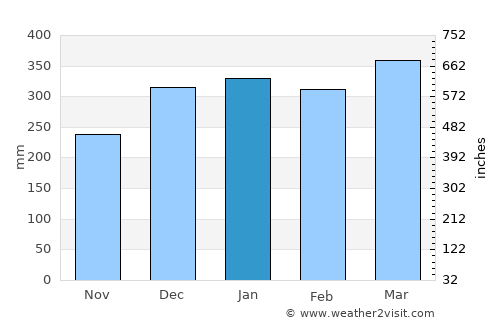 Magelang average rain in January