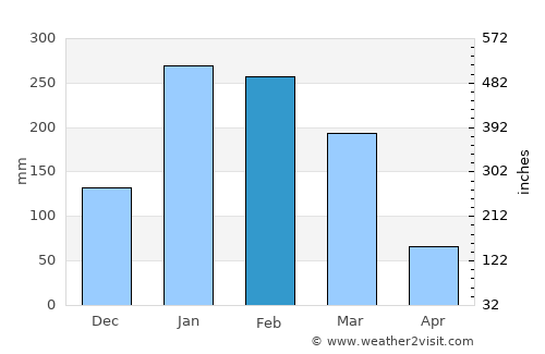 Magnetic Island average rain in February
