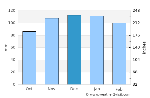 Magnolia average rain in December