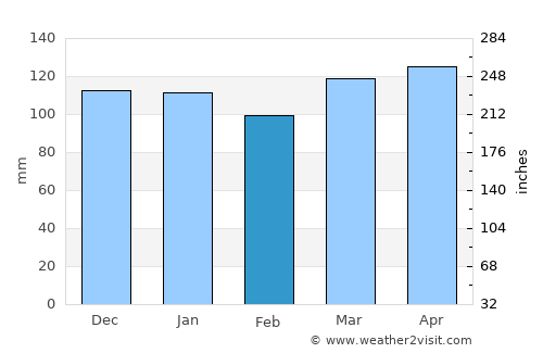 Magnolia average rain in February