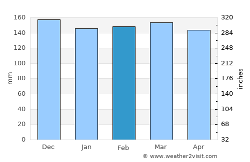 Magnolia average rain in February