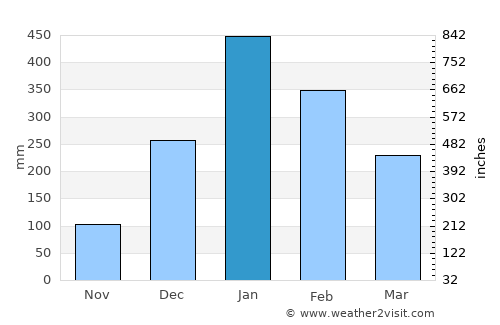 Mahajanga average rain in January