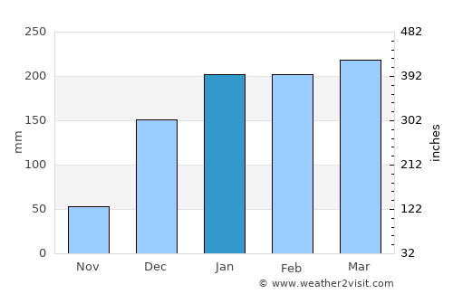 Mahuta average rain in January