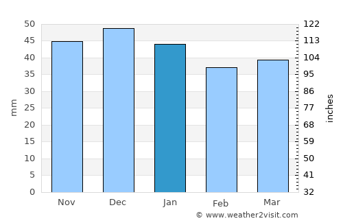 Măieru average rain in January