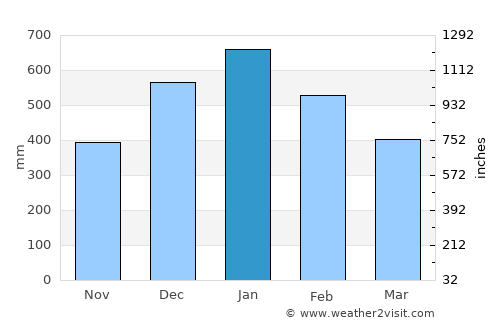 Mainit average rain in January