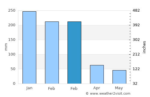Mairiporã average rain in February