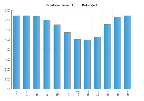 Malazgirt relative humidity averages