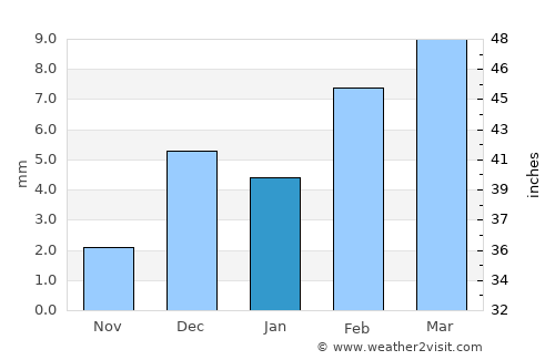 Malir Cantonment average rain in January