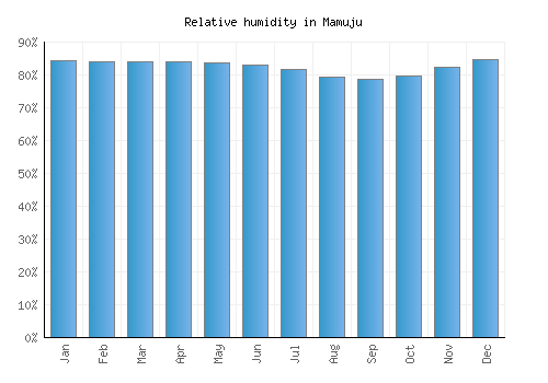 Mamuju relative humidity averages