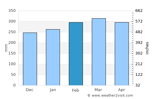 Manacapuru average rain in February