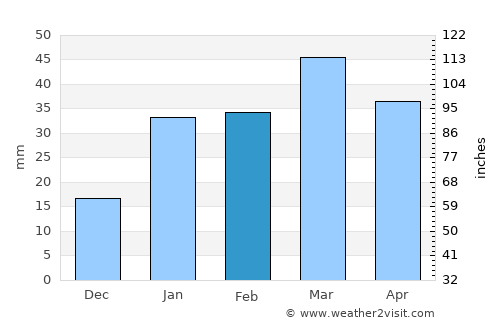 Manāli average rain in February