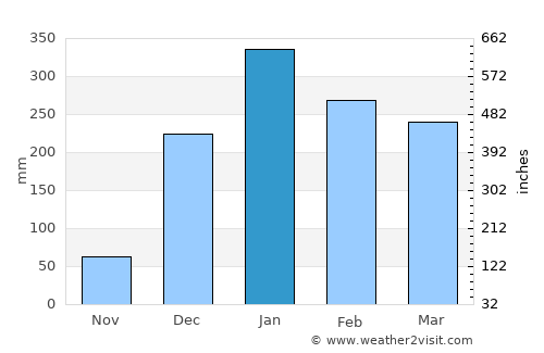 Mandar average rain in January