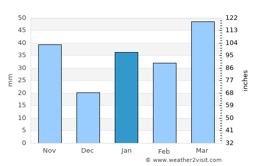 Manguito average rain in January
