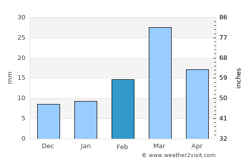 Mankera average rain in February