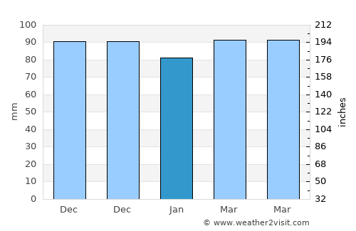 Manukau City average rain in January