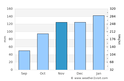 Manzini average rain in November