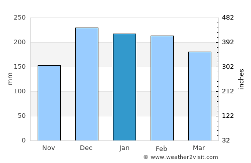 Mapiri average rain in January