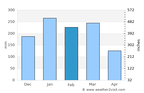 Maposeni average rain in February
