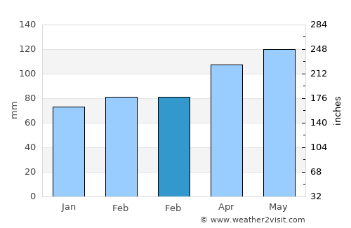 Marble Hill average rain in February