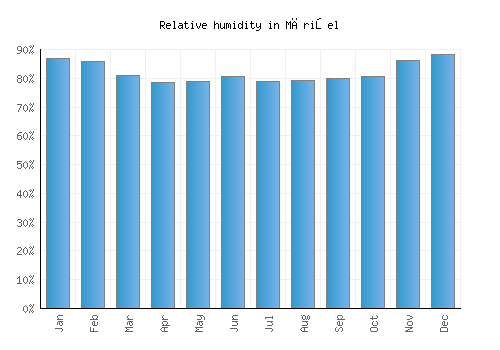 Mărişel relative humidity averages