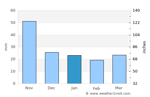 Matías Romero average rain in January