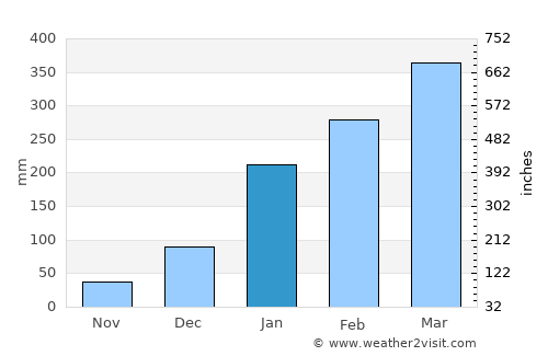 Matinha average rain in January