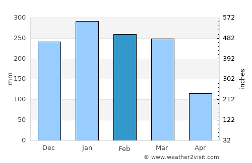 Maumere average rain in February