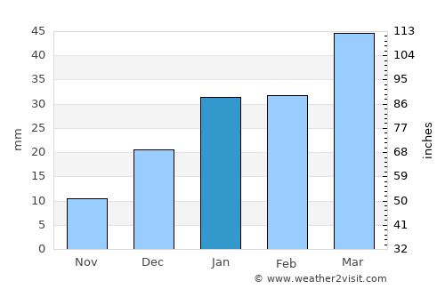 Mazār-e Sharīf average rain in January