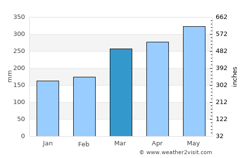 Mbini average rain in March