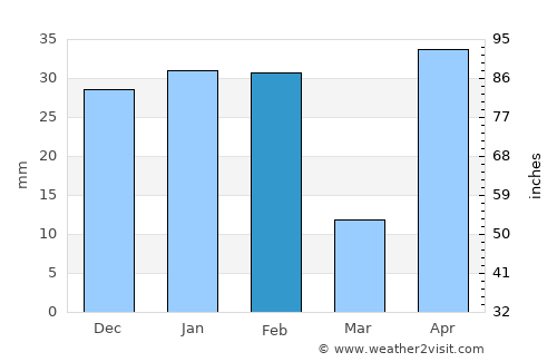 McAllen average rain in February