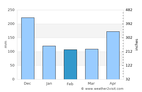 Medan average rain in February
