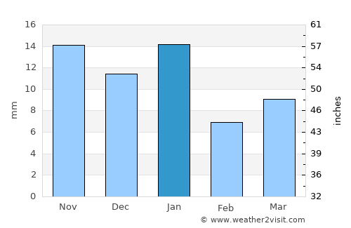 Medina average rain in January