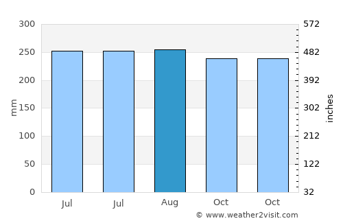 Medina average rain in August