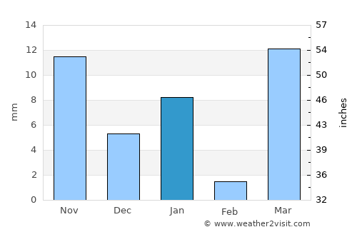 Medina average rain in January