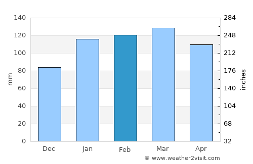 Medowie average rain in February
