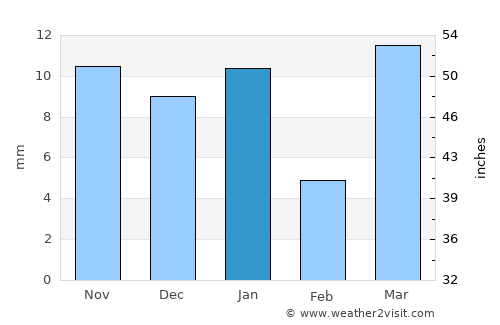 Megarine average rain in January