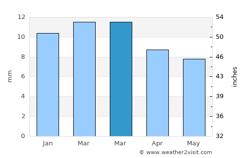 Megarine average rain in March