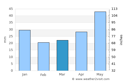 Megion average rain in March