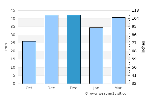 Melikgazi average rain in December