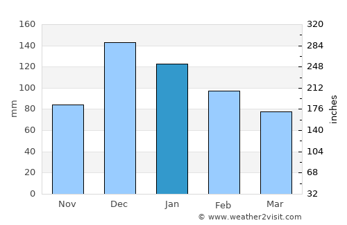 Menemen average rain in January