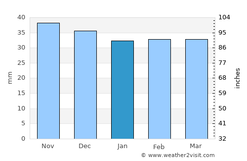Mera average rain in January