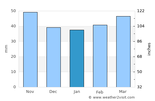 Merdinik average rain in January